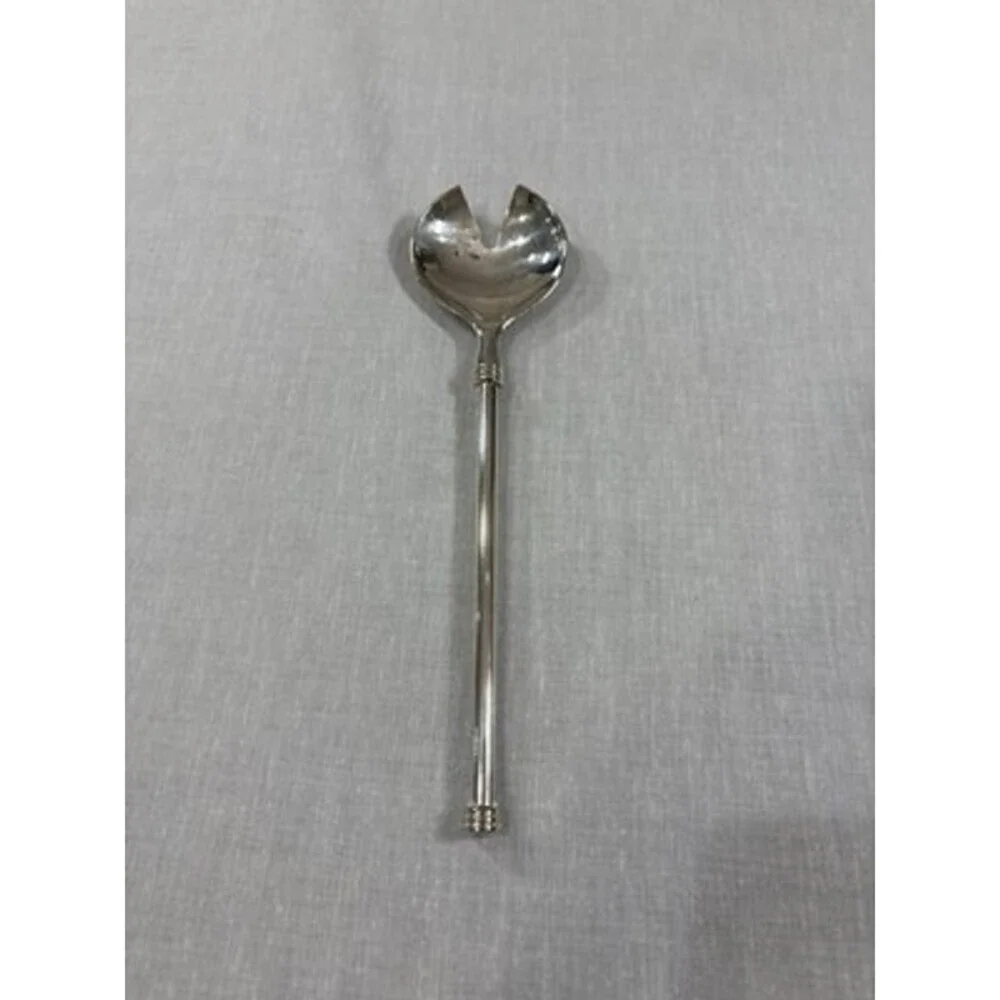 Vntg Silver Plated Serving Spoon Mid Century Modern Made In Italy